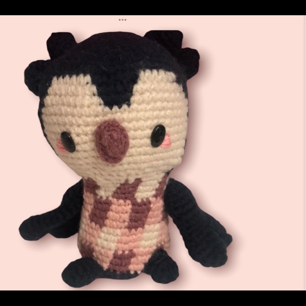 Handmade knitted owl